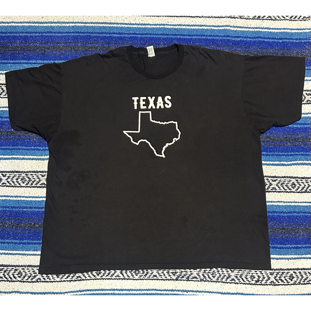 VTG Texas State Outline T Shirt Men's 3XL Black Optima Western Graphic Tee